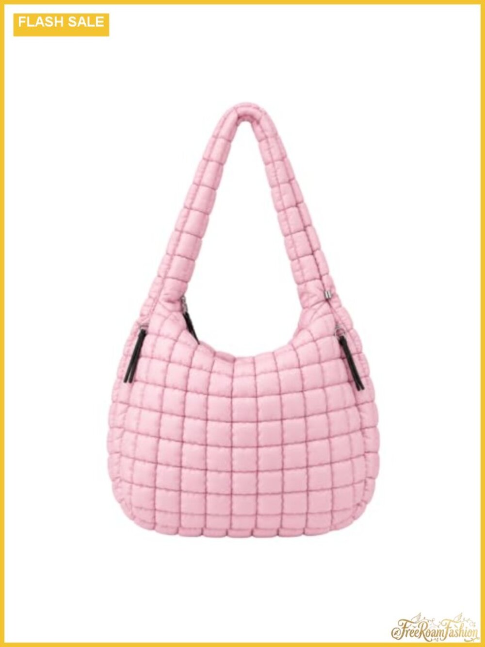 Quilted Puffer Tote Bag Nylon Lightweight Carryall Hobo Crossbody Purse